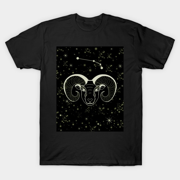 Aries Ram and aries constellation T-Shirt by galaxieartshop